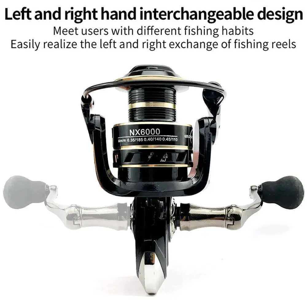 High Quality Metal Spinning reel Spool Saltwater 5.2 1/4.7 1 High Speed Reel Waterproof Suitab for Pike Fishing1000-4000SreiesXJ241209