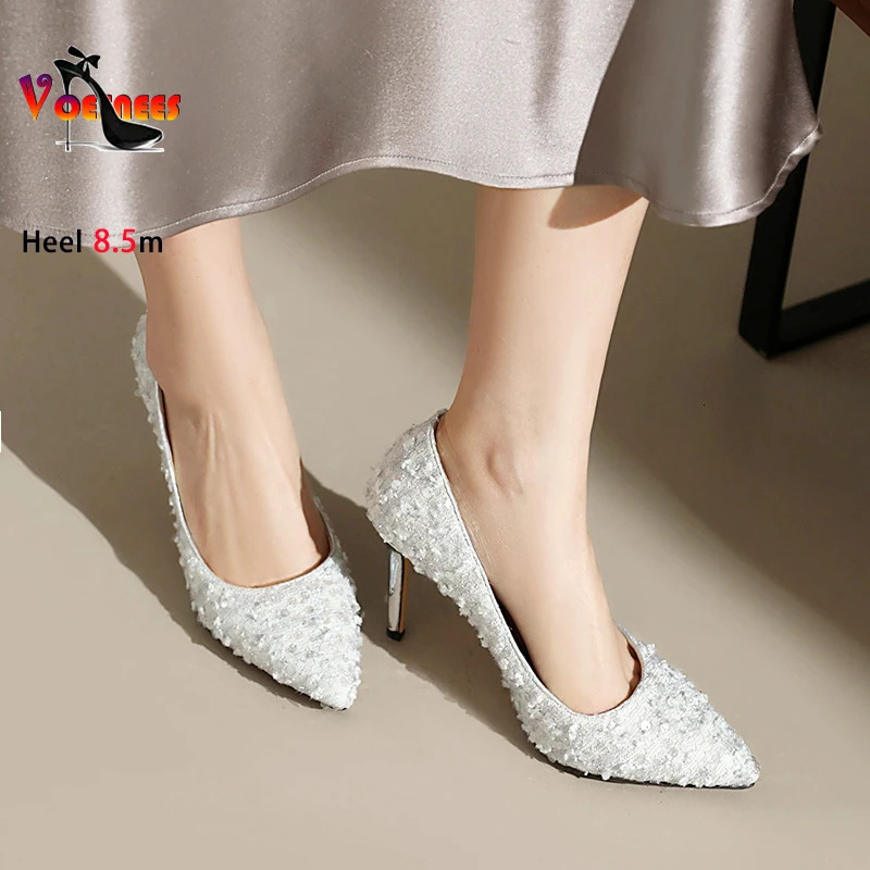 Women Pointed Toe High heels Glitter Sequin Stilettos Spring Autumn Lady Party Wedding Shoes Office Shallow Mouth Pumps 241209