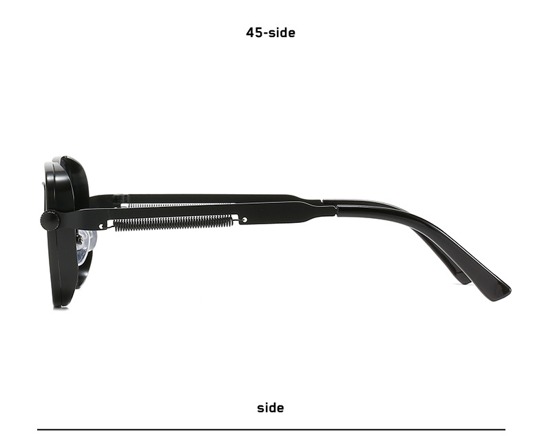 Fashion women's square frame full frame punk style glasses personalised metal spring leg decorative glasses suitable for travelling photos