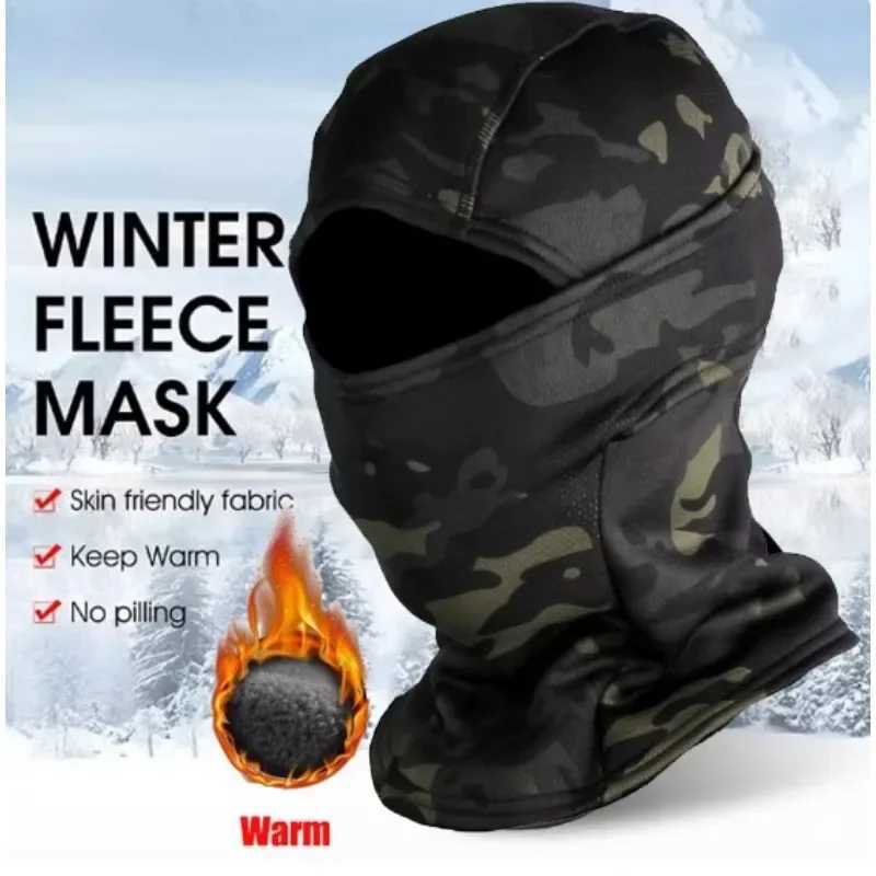 3pcsWinter Fleece Warm Full Face Mask Hood Camouflage Balaclava Outdoor Cold-proof Ski Cycling Motorcycle Thermal Mask Helmet LiningXJ241209