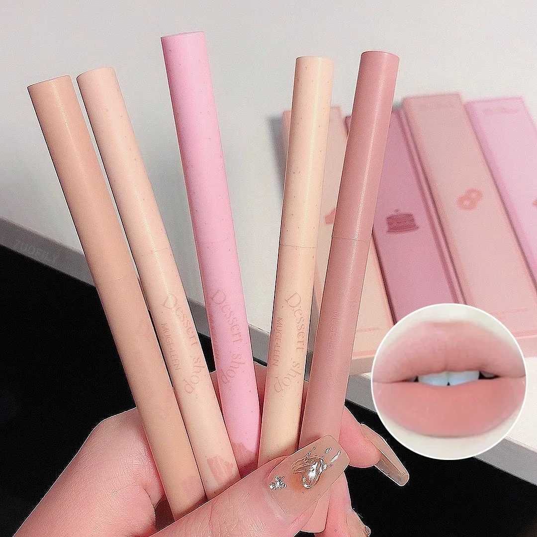 Matte Lip Liner Pen Long Lasting Contour Lipstick Non-stick Waterproof Smooth Velvet Lipliner Pencil Nude Pink Lip Tint MakeupXJ241209