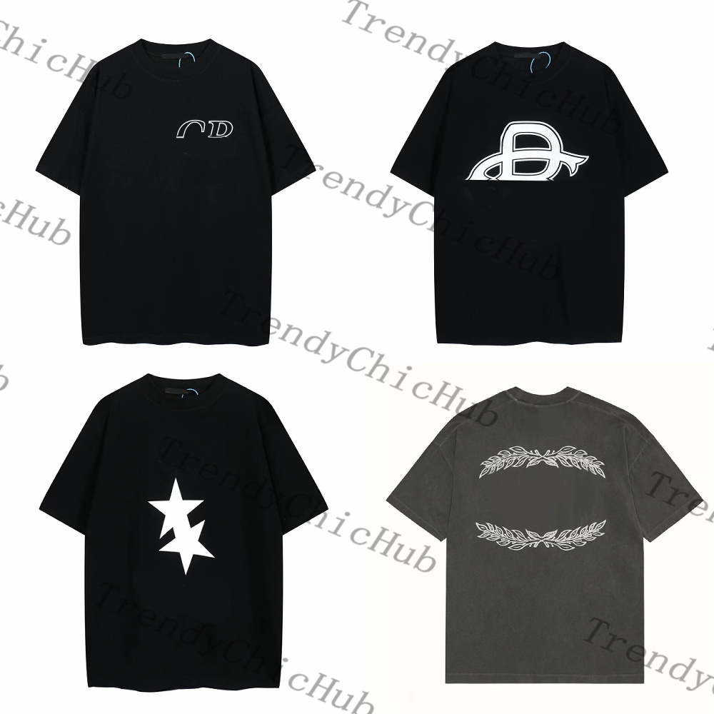 Spring Summer Loose Unisex T-Shirts in Green Gray White and Black High Quality Featuring Classic Slogan Print Top Tee with Tag Included