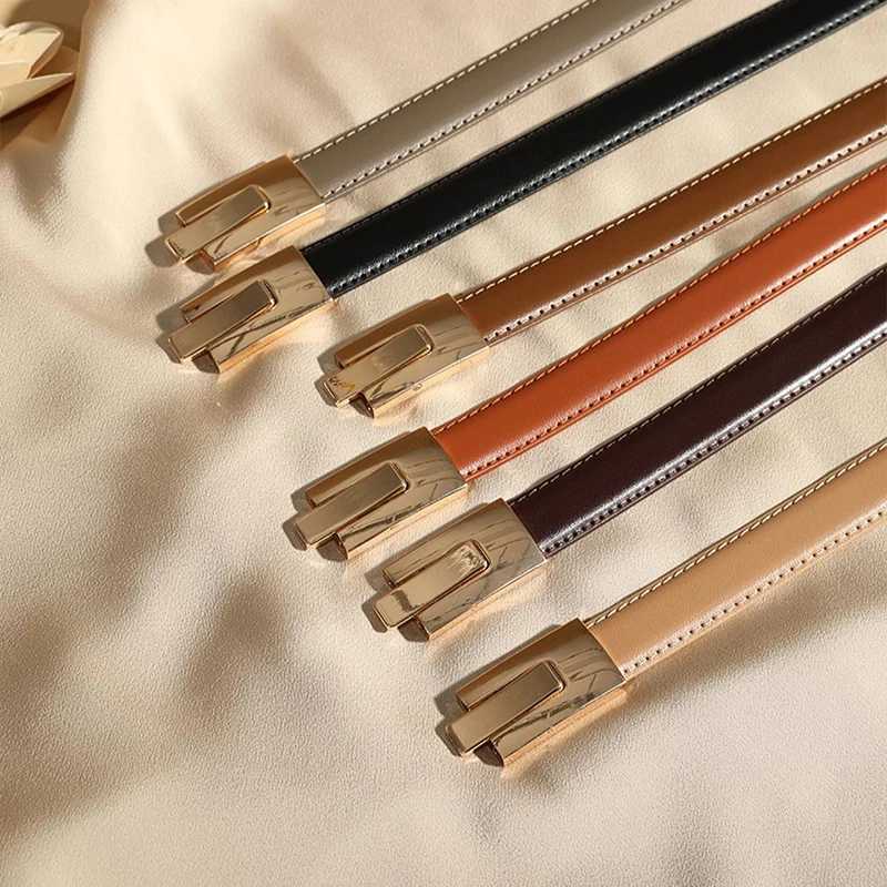 Authentic leather thin waistband can be matched with casual accessories such as dress straps tight corsets and adjustable metal buckles X241209