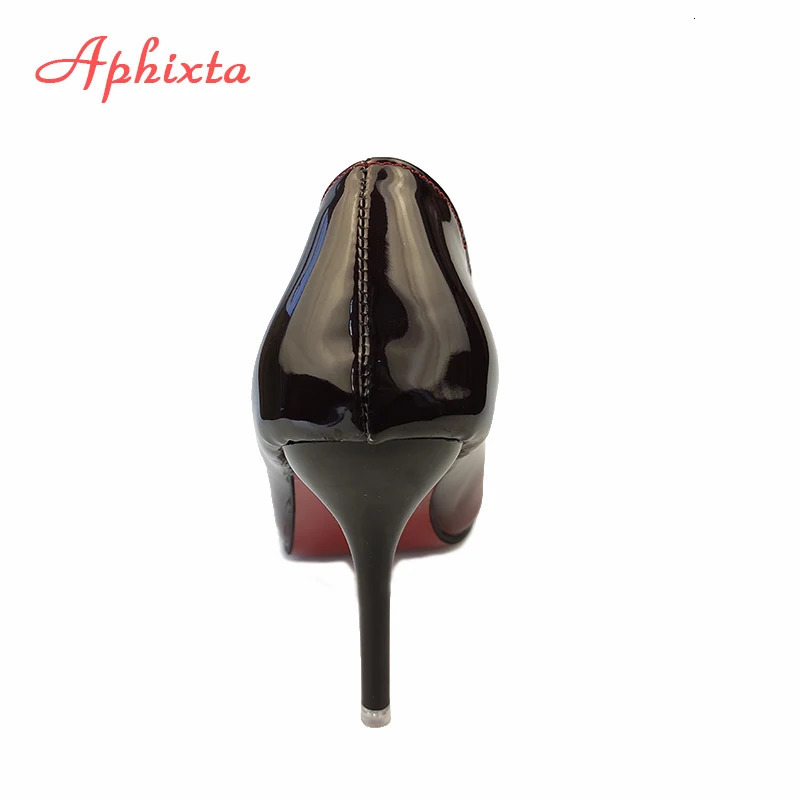 Aphixta 10cm stiletto Heels Pumps Women Shoes Pointed Toe Patent Leather Wedding Party Dress Footwear Shoes Woman Plus Size 48 241209