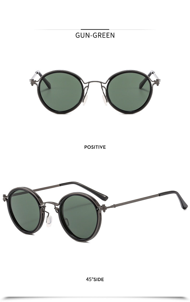 Fashion men's round metal full rim glasses personalised deconstructed glasses suitable for travelling and taking photos