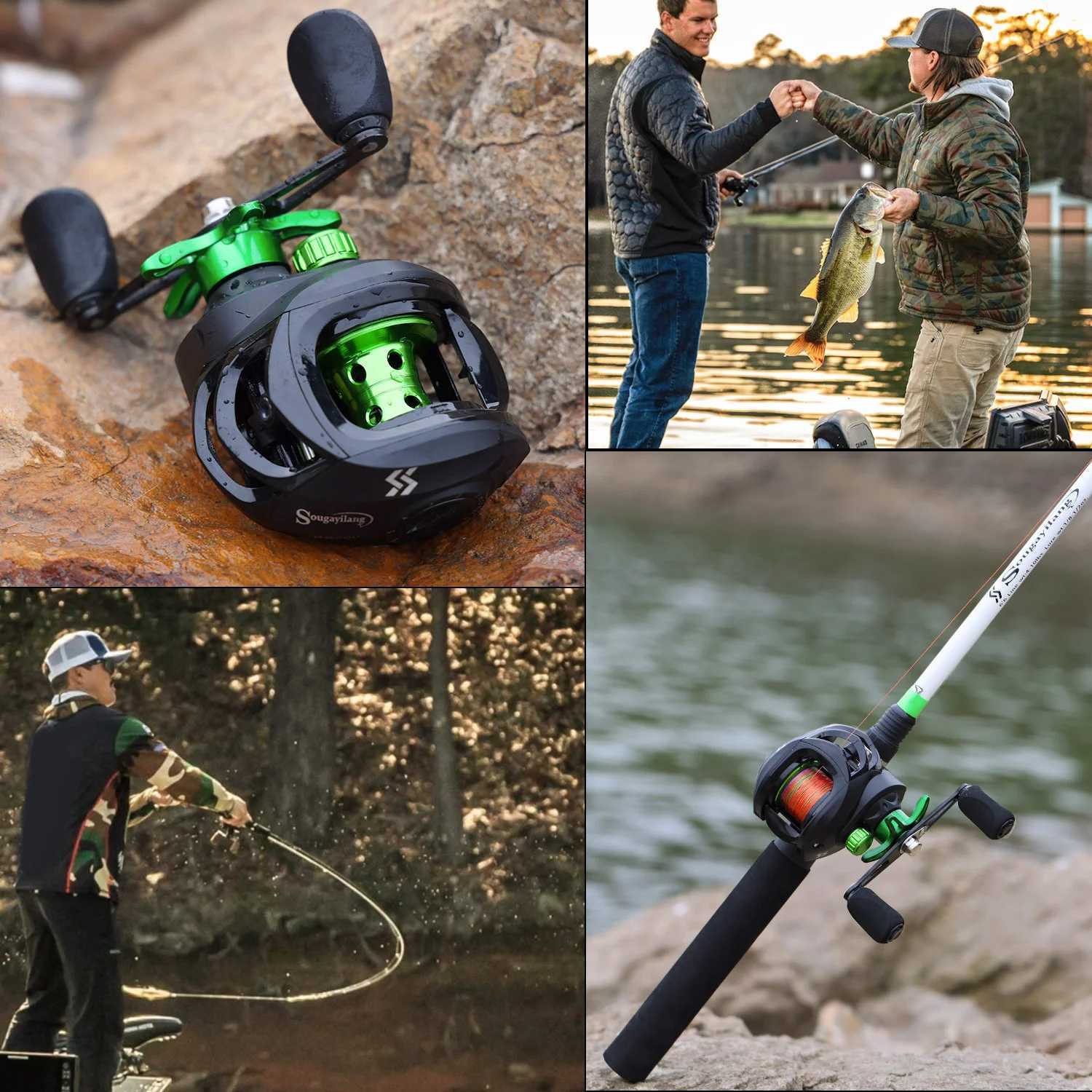 Sougayilang New Baitcasting Fishing Reel 7.2 1 High Speed Gear Ratio Max Drag 8kg Casting Reel for Trout Pike Bass Fishing PescaXJ241209