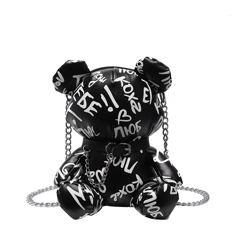 Small Bear Bag Funny 2024 Japanese Fashion Design Cute Cartoon Doll Designer Chain Shoulder Bag
