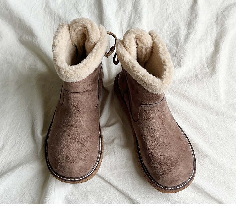 Women Boots:New Fashion Cotton Shoes 2024 Winter Warm Anti-slip Snow Boots Velvet Short Boots,Light Tan/Khaki/Beige,Free shipping