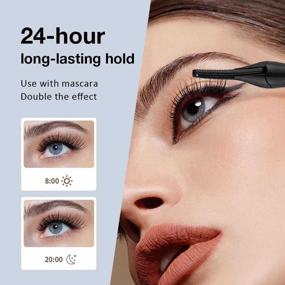 Electric Heated Eyelash Curler Long Lasting Hold Eyelash Curling Device False Eyelashes Clip Comb Women Makeup Beauty Tools 241209
