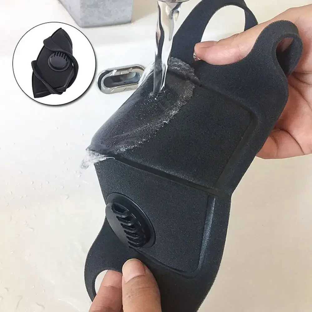 1 Pcs Black Sponge Dust Mask Anti PM2.5 Air Pollution Face Mouth Filter Breathable Washable Reusable Facial Muffle RespiratorXJ241209