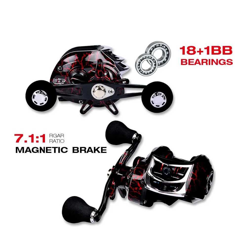2022 18+1BB Fishing Reel Metal Spool Baitcasting Reel 10kg Max Drag 7.2 1 High Speed Gear Ratio Fishing Reels Fish WheelXJ241209