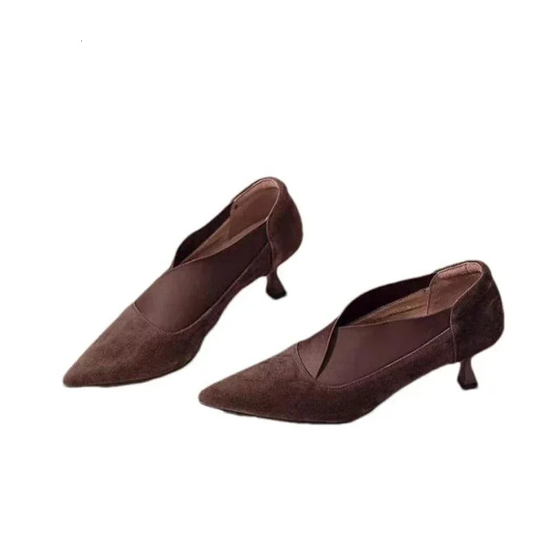 Pointed Toe Women Ankle Boots Suede High Heels Shoes Elegant Sexy Stilettos Women Trend Fashion Pumps Dress Snow Botas Mujer 241209