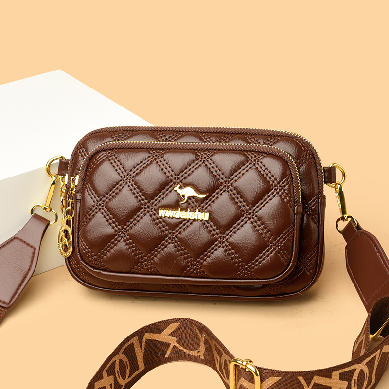 2025 designer fragrant style diamond grid new fashionable casual versatile women three-layer small shoulder bag