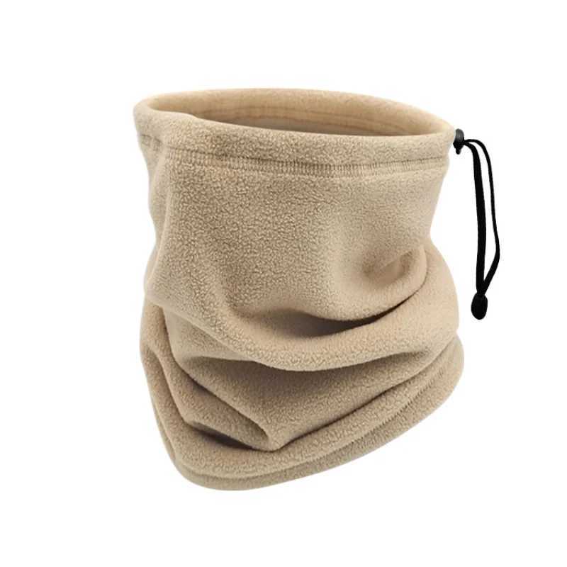 3pcsPolar Fleece Solid Color Drawstring Keep Warm Men Scarf Autumn Winter Outdoor Ride Unisex Neckerchief Face MaskXJ241209