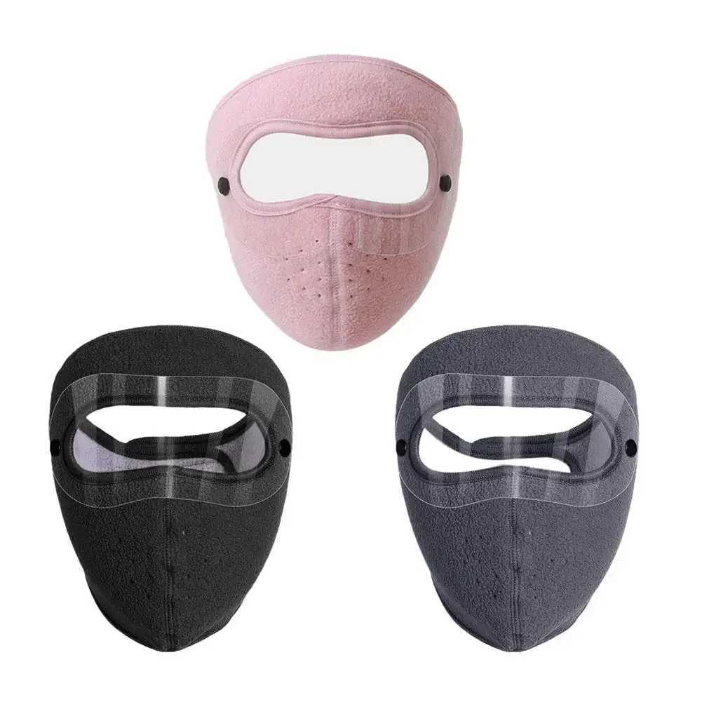 3pcsAutumn Winter Warm Mask Polar Fleece With Removable Riding Windproof High-definition Goggles Anti-fog Visor ProtectionXJ241209
