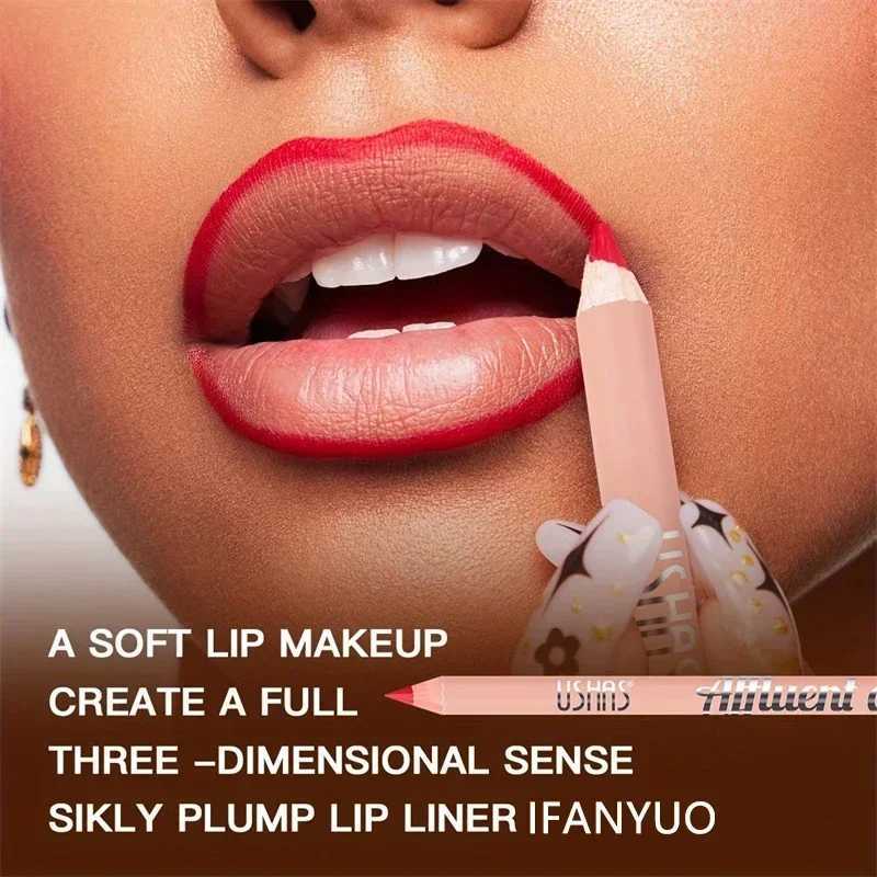 Waterproof Nude Matte Lipliner Pencil Long Lasting Non-stick Cup Lipstick Pen High Pigmented Lip Liner Pencil Lip Makeup ToolXJ241209