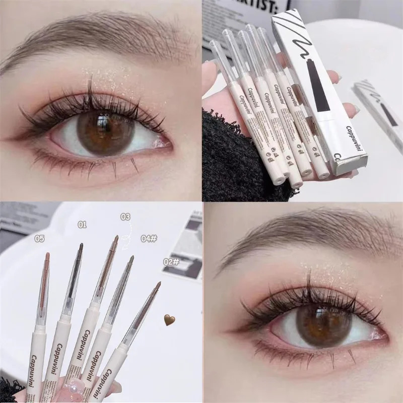 Soft Eyeliner Gel Pencil Waterproof Lying Silkworm Eyelid Pen Natural Brown High Pigment Matte Eyeliner Lasting Eyes Makeup 241209