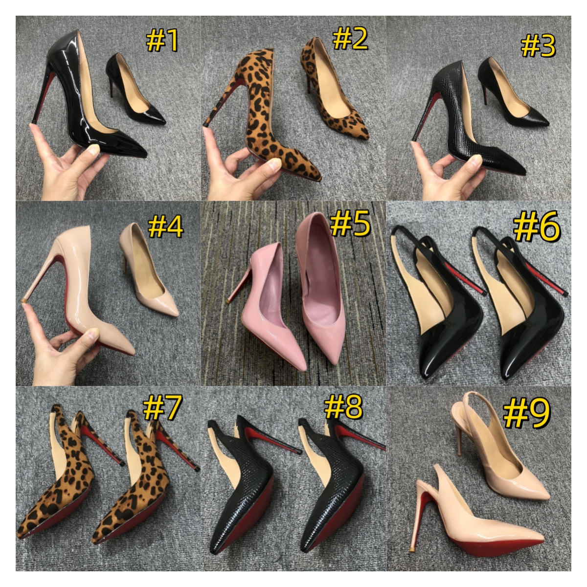 Nouvelles chaussures de mode Chaussures habitaires Sandales en cuir chaussures Femme Slingback Pumps Luxury Footwear Femmes High Heels Party Wedd