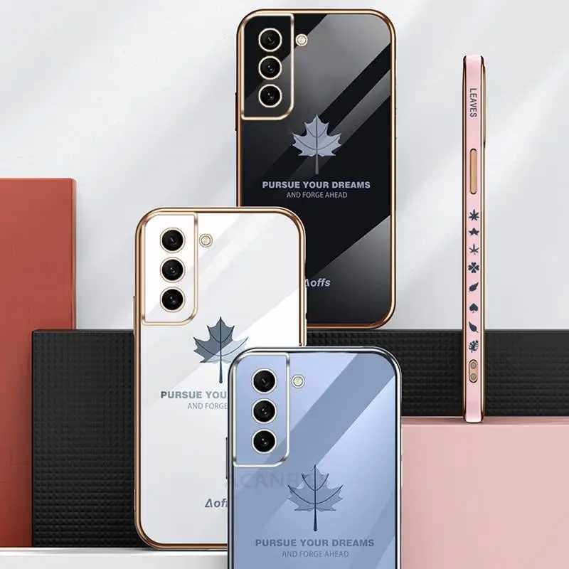 S 10 20fe Luxury Maple Leaf Tether Box for Galaxy S10 Plus S20 Ultra Fe S21 S22 Flat Silicone Cover S10plus Note10 M241209
