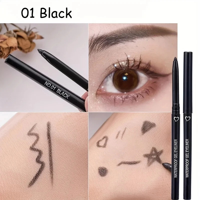 5 Colors Eyeliner Pencil Smooth Waterproof Eyeliner Gel Long-lasting Blue Black Brown Soft Easy Wearing Eyeliner Pen 241209