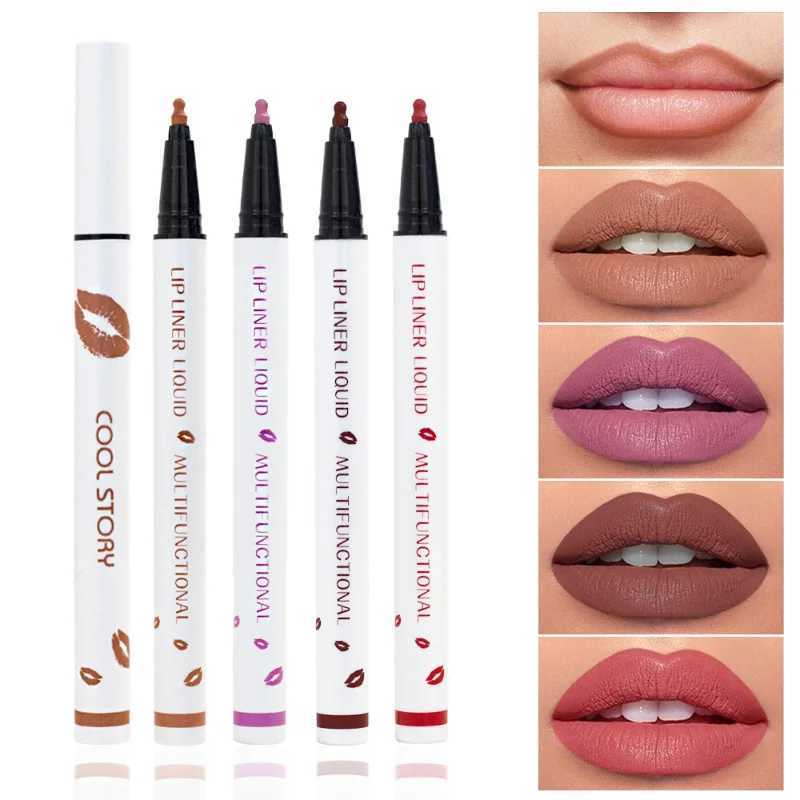 Liquid Lipliner Pencil Matte Soft Lip Liner Stick Long Lasting Lips Cosmetic Tools Quick Drying Smudge Proof Natural LipstickXJ241209