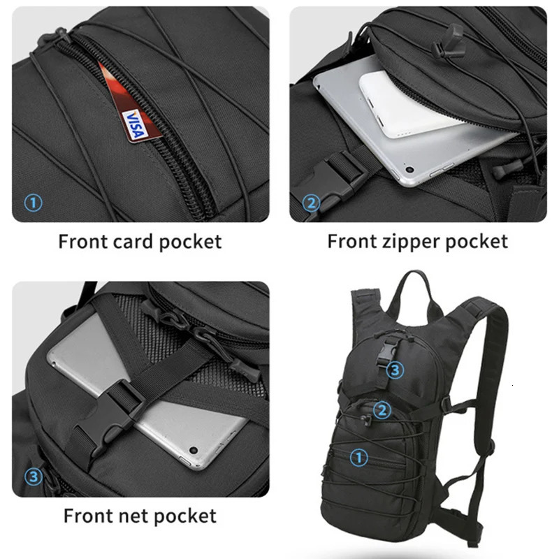 15L Molle Tactical Backpack 800D Oxford Hiking Bicycle Backpack Men Outdoor Sports Cycling Climbing Camping Bag XA257D 241209