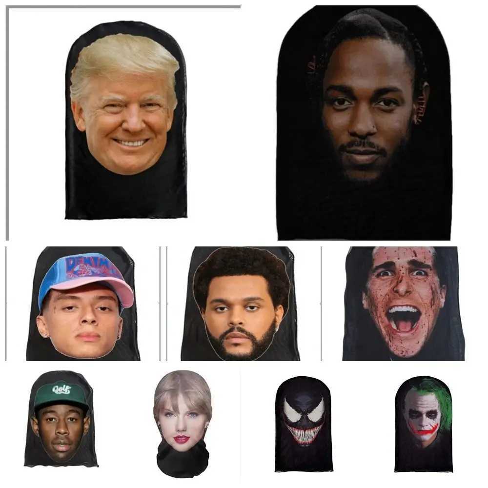 3pcs3D Seamless Magic Funny Celebrity Face Mask unisex Bandana Tube Neckchief gaiter Warmer Face Cover Head Scarf Headband HeadwearXJ241209