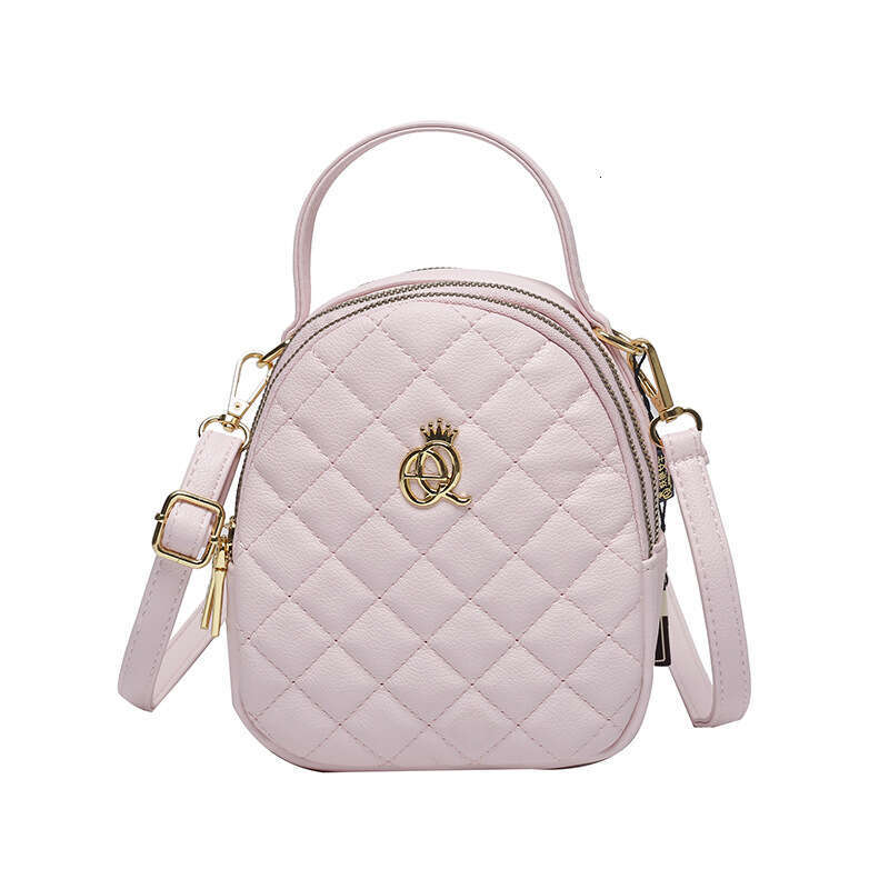 Fashionable diamond grid single shoulder crossbody versatile, casual, women's shell bag, high-end, mobile phone small round bag