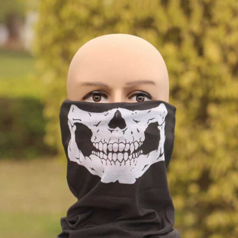 3pcsCycling face mask Training Mask Cool Skull Bike Scarf Mask Bandana Motor Bike Sport Scarf Neck Warmer Winter HalloweenXJ241209