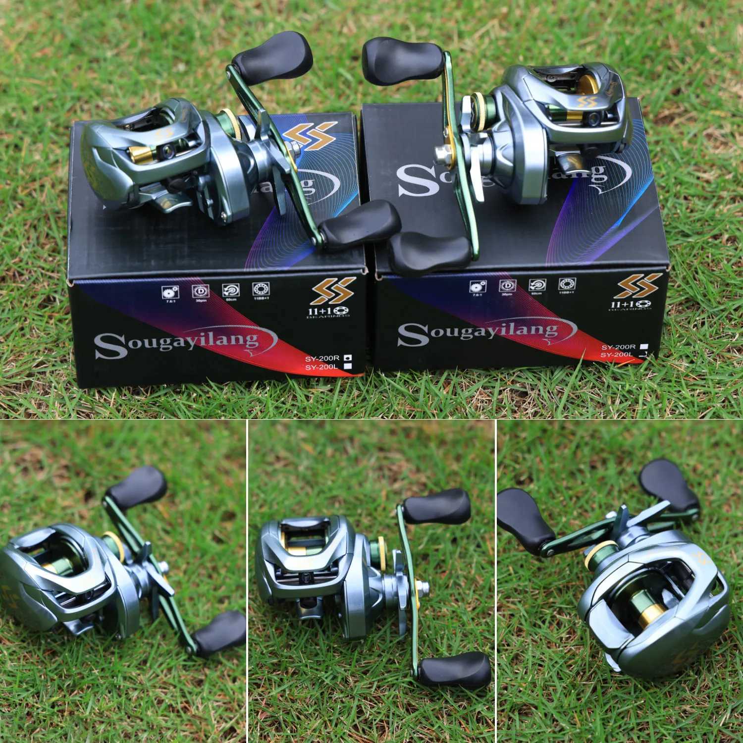Sougayilang Baitcasting Reel 8KG Max Drag 11+1 Bearing 7.6 Gear Ratio Braking Syst Fishing Reel Baitcaster Reel PescaXJ241209