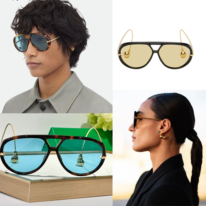 Designer pilot sunglasses innovate avant garde goggles style Acetate frame Classic yellow lenses Outdoor UV protection 1273