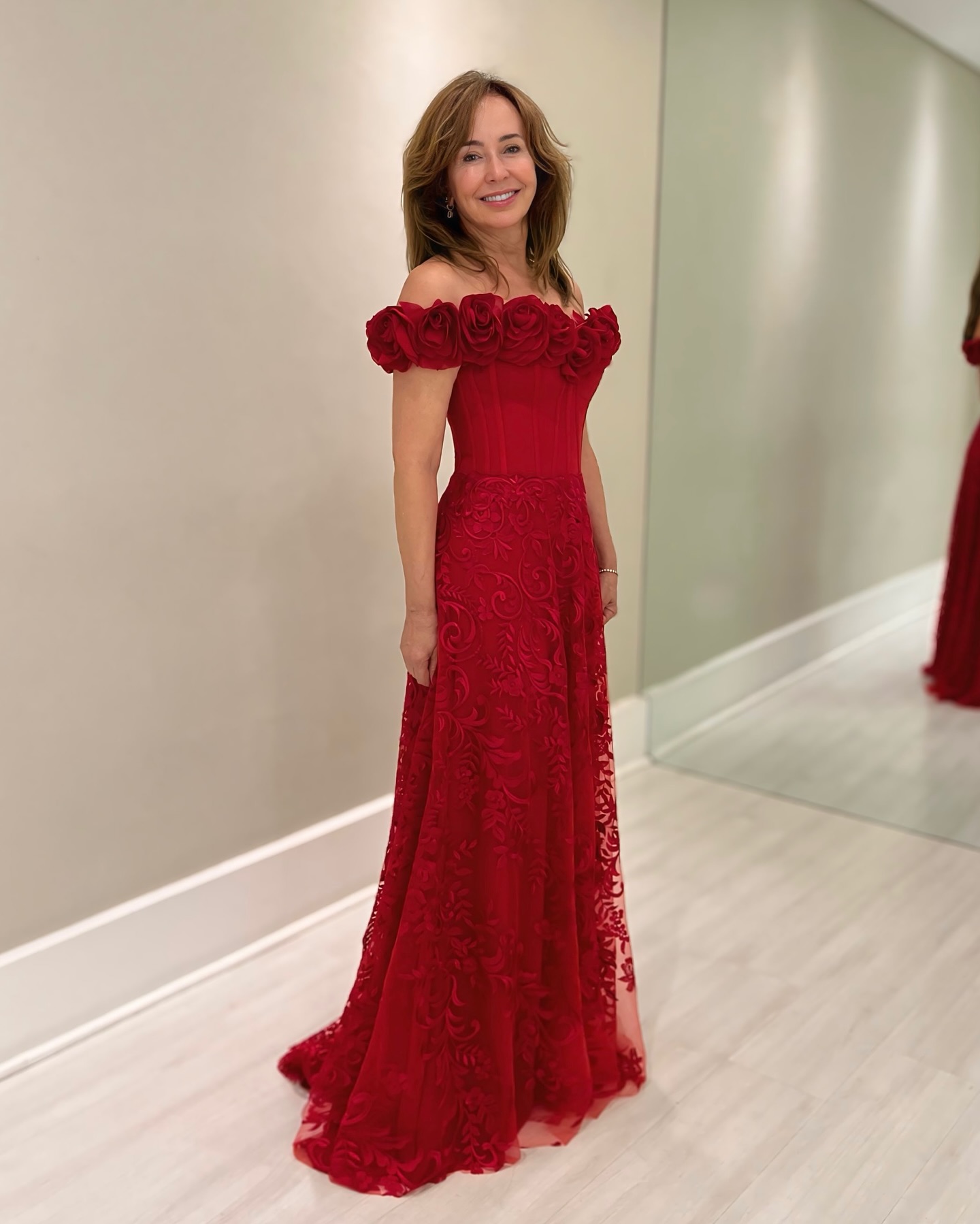 Lace Red Prom Dresses D Wers Appliqued Evening Gowns Off The Shoulder Necke Or Length Special Ocn Formal Wear