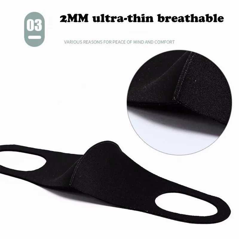 1/5/10pcs Adult Face Mask Washable Mouth Mask Black Cotton Anti Dust Mascarilla Respirator Protective Reusable Masque Filter 70%XJ241209