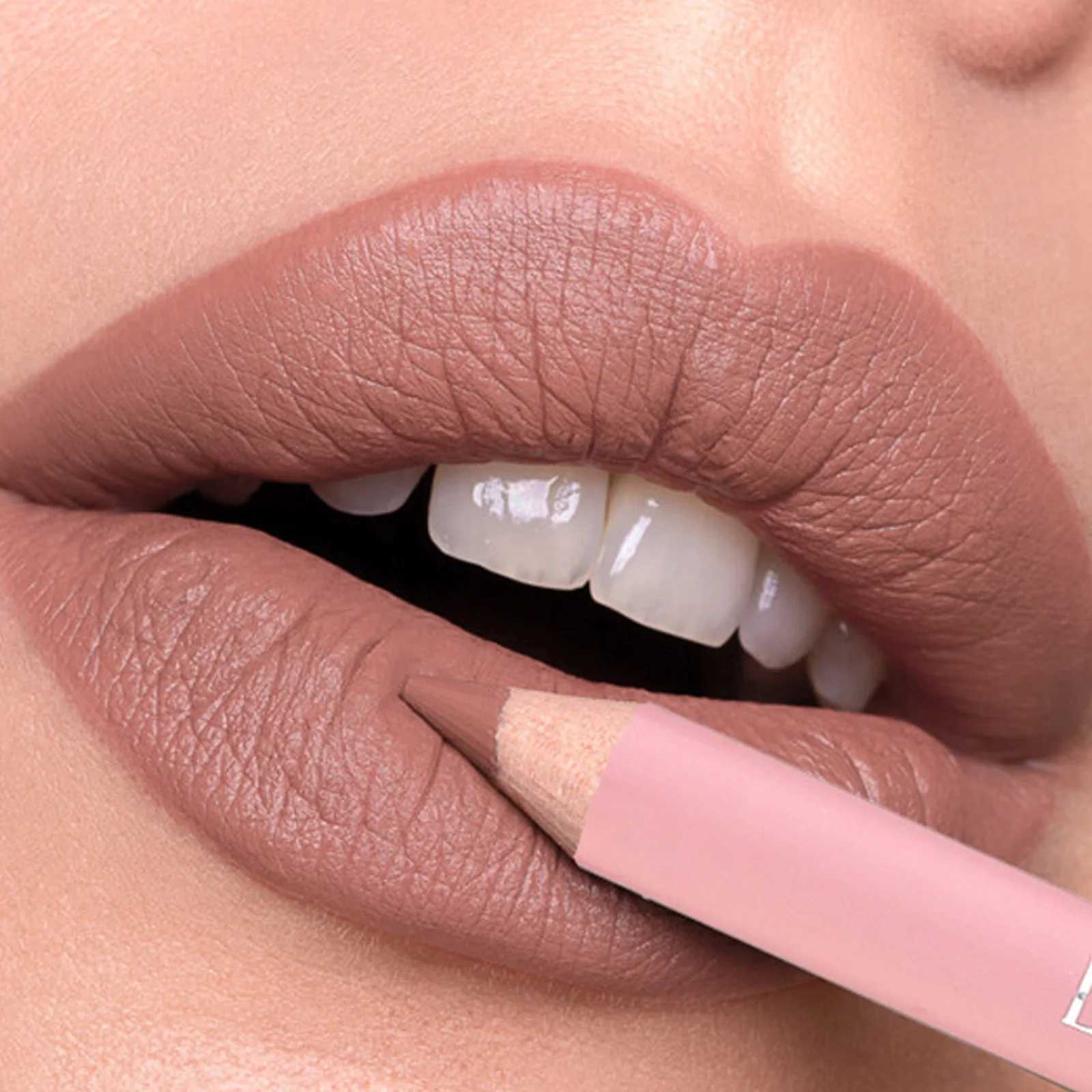 Waterproof Lasting Wooden Matte Lip Liner Pencil Natural Lips Makeup Nude Pink Lip Liner Outline The Lips Contour Makeup 12colorXJ241209
