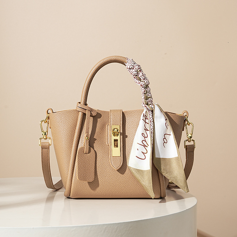 Shoulder Bags High grade commuting versatile single shoulder crossbody women leather vegetable basket hand-held bucket tote bag for women