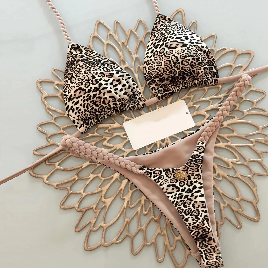 Womens Bikini Unprinted Swimsuit Fashion G-string Beach Holiday 241204