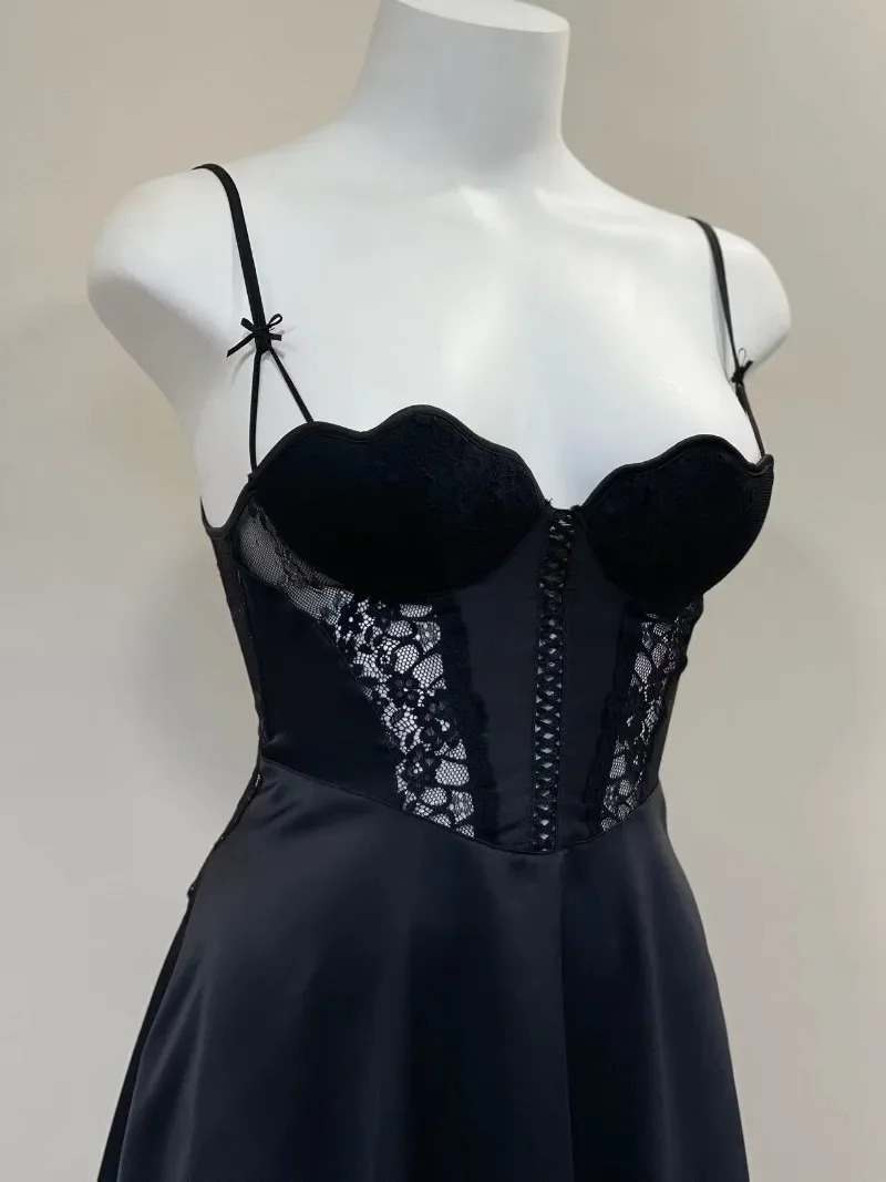 Elegant Nightgown Soft Silk Dress Sexy Women Nightwear Erotic Lingerie Sleepwear Summer Lace Hollow OUt Nightgowns for Ladies 241209