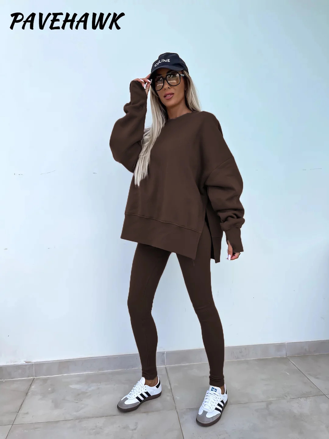 Women Autumn Winter O Neck Hoodie Legging Suit Casual Slim Fit Elegant 2 Piece Sets Solid Sport Pullover Trousers Jogger Outfit 241209