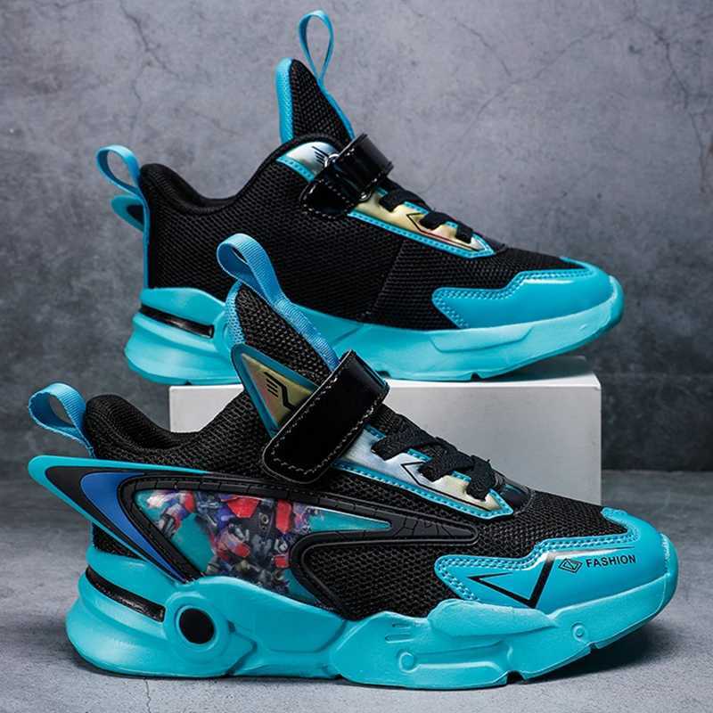 Childrens sports shoes lightweight mesh breathable running outdoor sports shoes suitable for childrens flat and comfortable walking tennis shoes X2412