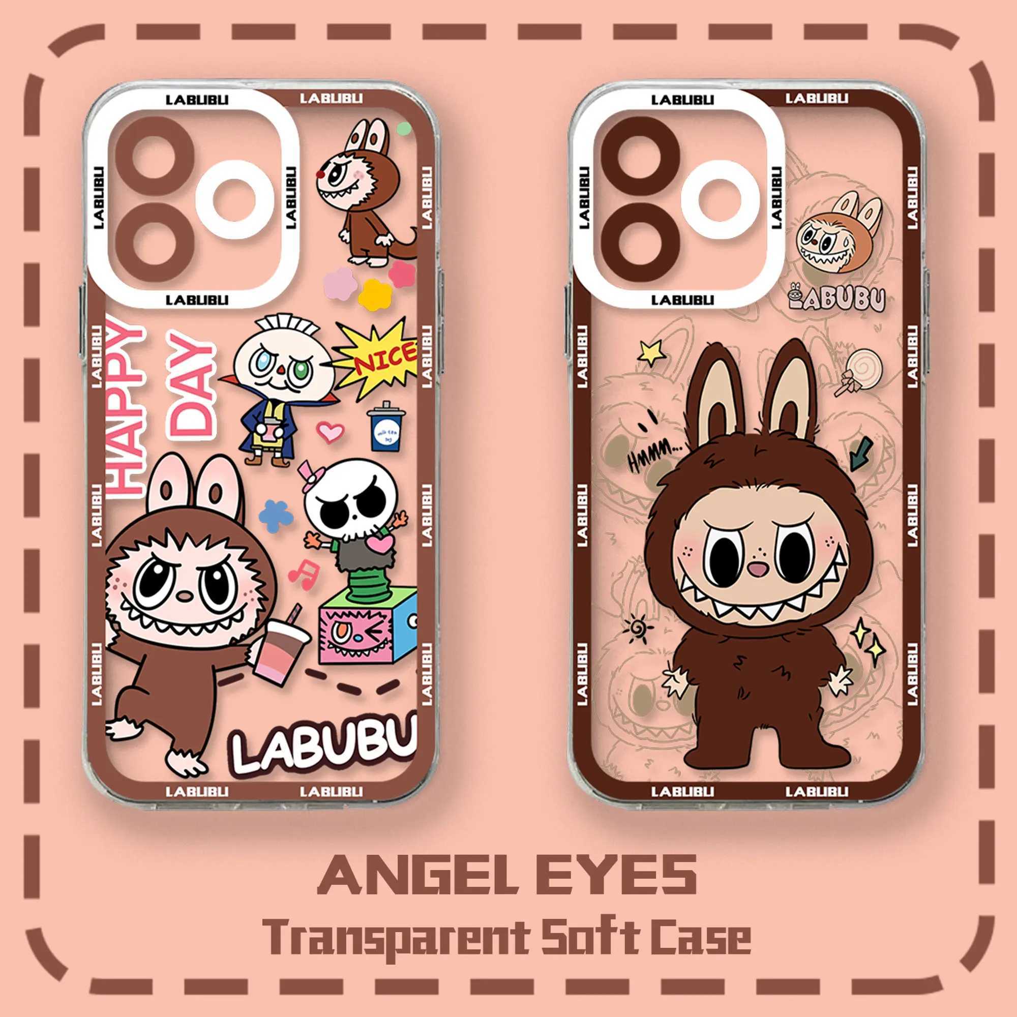 New Cute Doll LABUBU Phone Case Suitable for iPhone 16 15 14 13 12 11 Mini Pro Max X XR XSMax 7 8 Plus SE20 Transparent Cover M241209