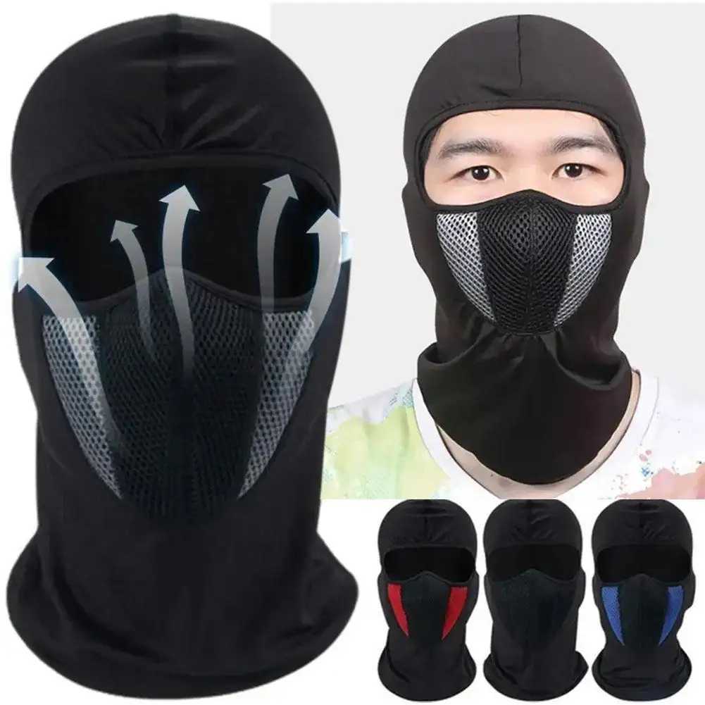 3pcsBreathable Motorcycle Balaclava Full Face Mask Hat Cycling Sports Dustproof Windproof Scarf Headgear Men Women Neck Face TubesXJ241209