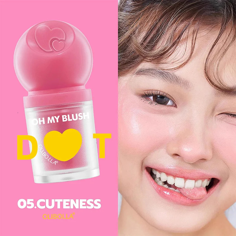 Oh My Blush Brightening Pearlescent Liquid Blush Highlighter Natural Matte Sponge Blush Stick Dot On Your Cheeks Korean Cosmetic 241209