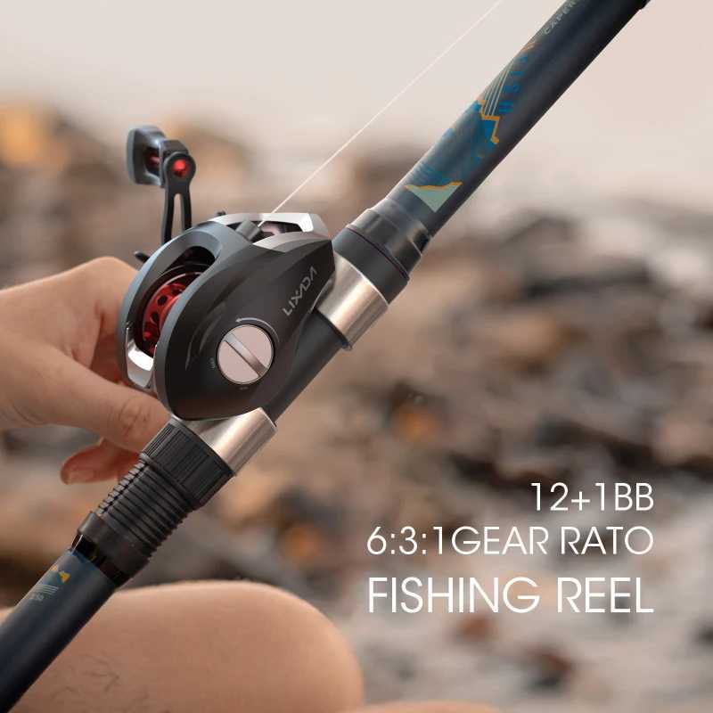Lixada 12+1 Ball Bearings Baitcasting Reel Fishing Fly High Speed Fishing Reel with Brake SystXJ241209