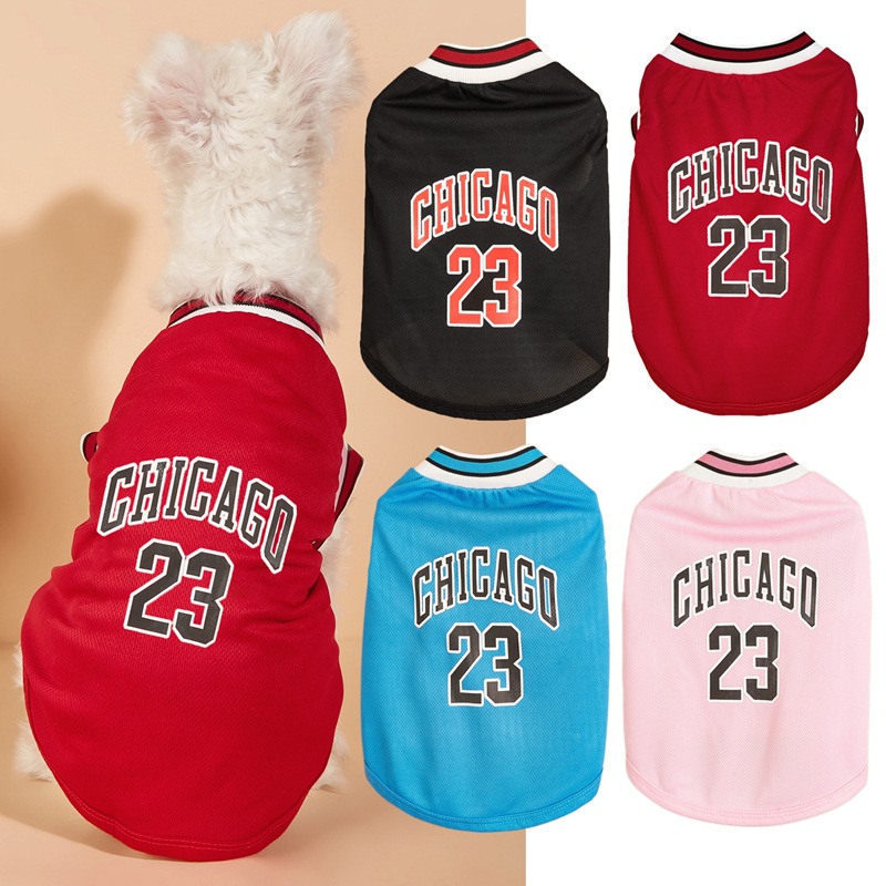 Mesh Breathable Dog Clothes Schnauzer Teddy Sport Large Dog Jersey Basketball Clothing Puppy T-Shirts Summer Pet Cat Shirts