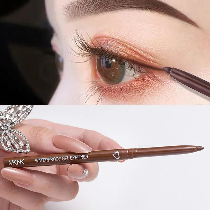 1pc Waterproof Eyeliner Gel Pencil Matte Silkworm Eyeliner Pen Brown Lasting Not Blooming Quick Drying Eye Liner Gel Pen Makeup 241209