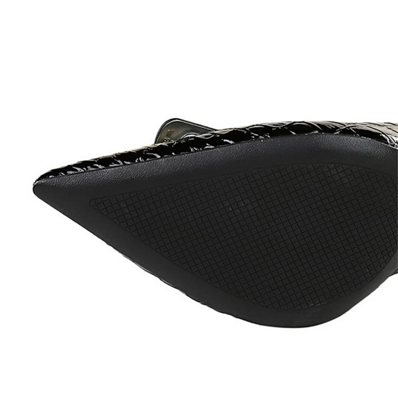 BIGTREE Metal Buckle Serpentine Patent Leather Women Pumps Stilettos High Heels Pointed Toe Party Shoes Zapatos Mujer 241209