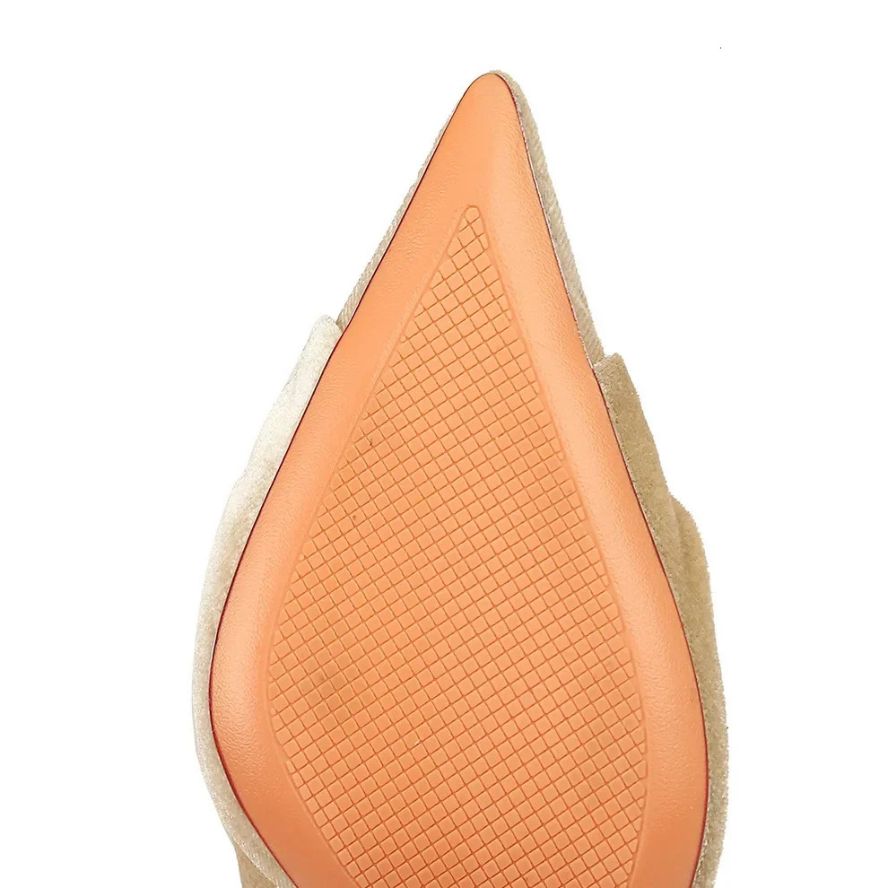 Size 34-43 Women Fetish 10cm High Heels Evening Velvet Pumps Scarpins Wedding Stiletto Heels Lady Green Butterfly Bow Prom Shoes 241209