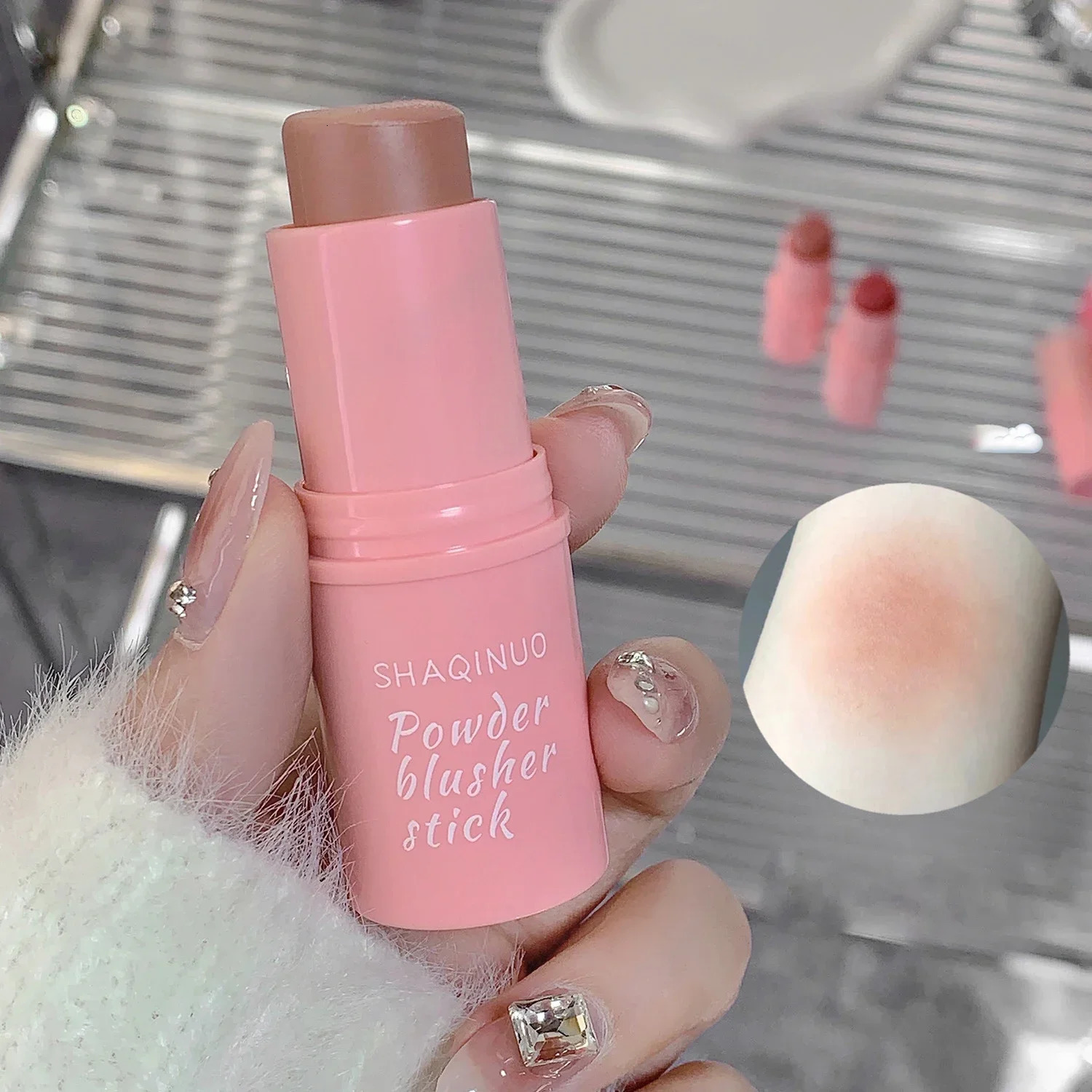 Rouge Blush Stick Waterproof Natural Cheek Blusher Cream Lasting High Color Rendering Brightening Skin Tone Korean Face Cosmetic 241209