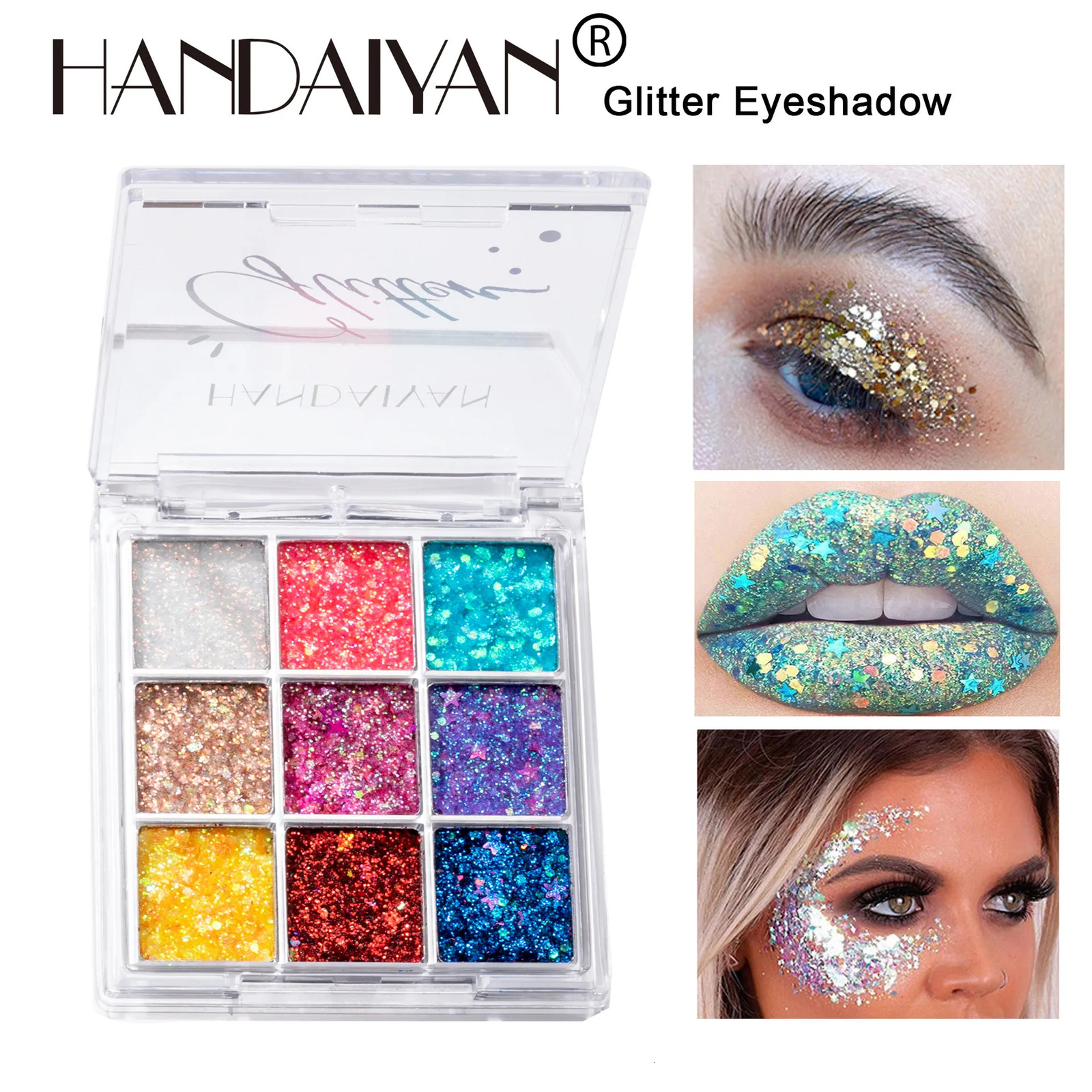 Shimmer Eyeshadow Glitter Body Face Art Loose Sequins Diamond Jewels Rhinestones Makeup Pallet Waterproof Party Festival 241209