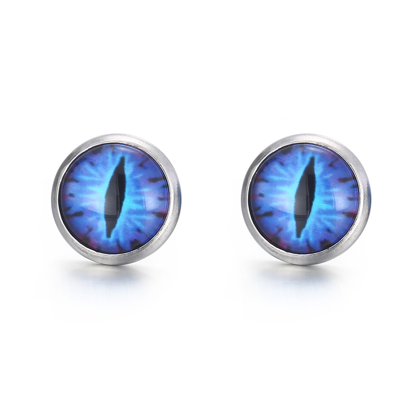 New Fashion Women Men Punk Silver Gold Stainless Steel Round Circle Letter Oil Stud Earrings Jewelry